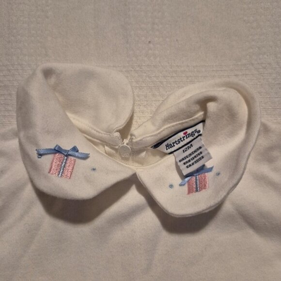Hartstrings girls 12 months Peter Pan collar with embroidered gift box white NEW - Picture 2 of 6